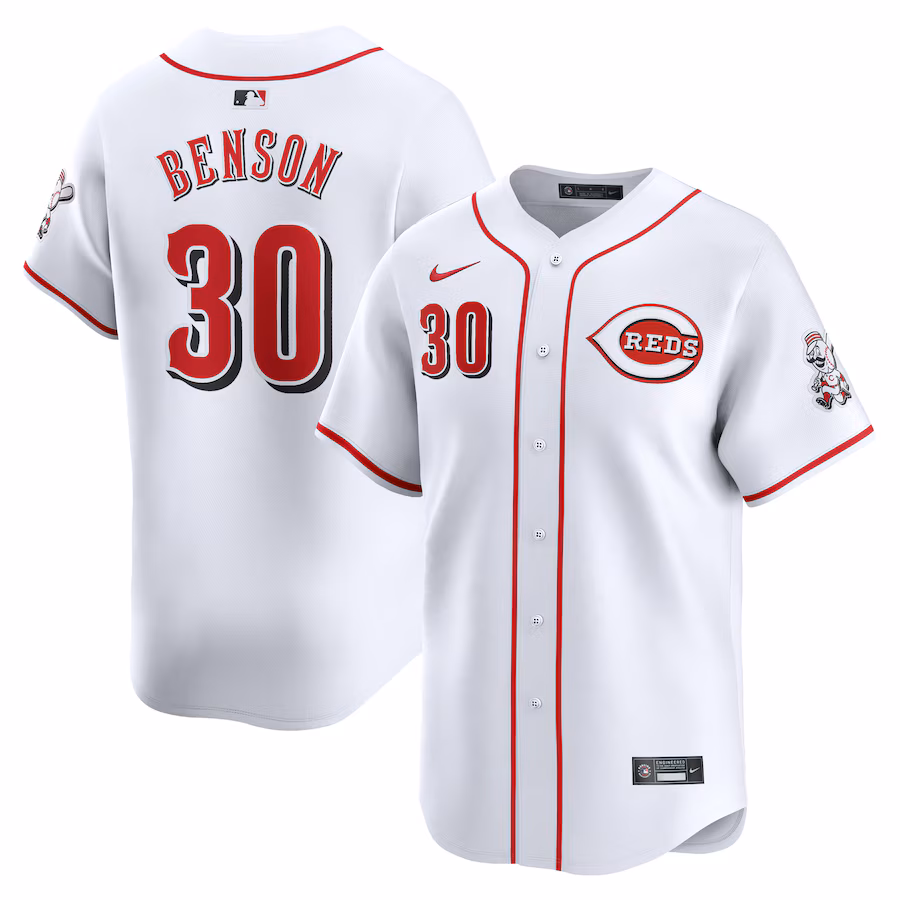 Men's Cincinnati Reds Will Benson Nike White Home Limited Player Jersey
