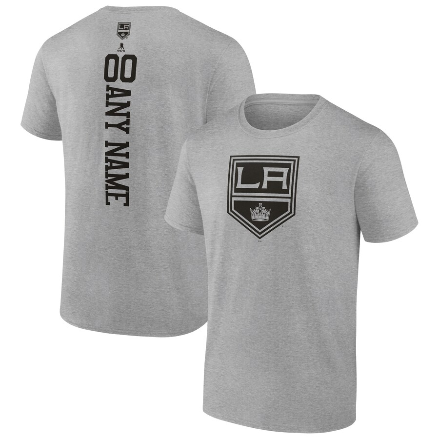 Men's Los Angeles Kings Heather Gray Personalized Name & Number T-Shirt
