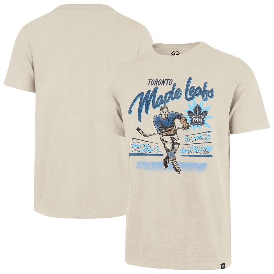 Men's Toronto Maple Leafs '47 Natural Hockey Player Golden Age Scrum T-Shirt