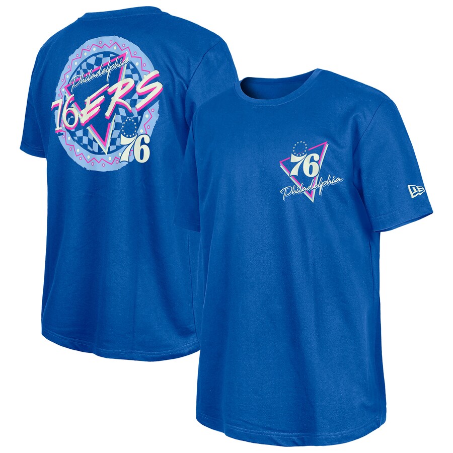 Philadelphia 76ers  New Era Blue Glow-in-the-Dark T-Shirt