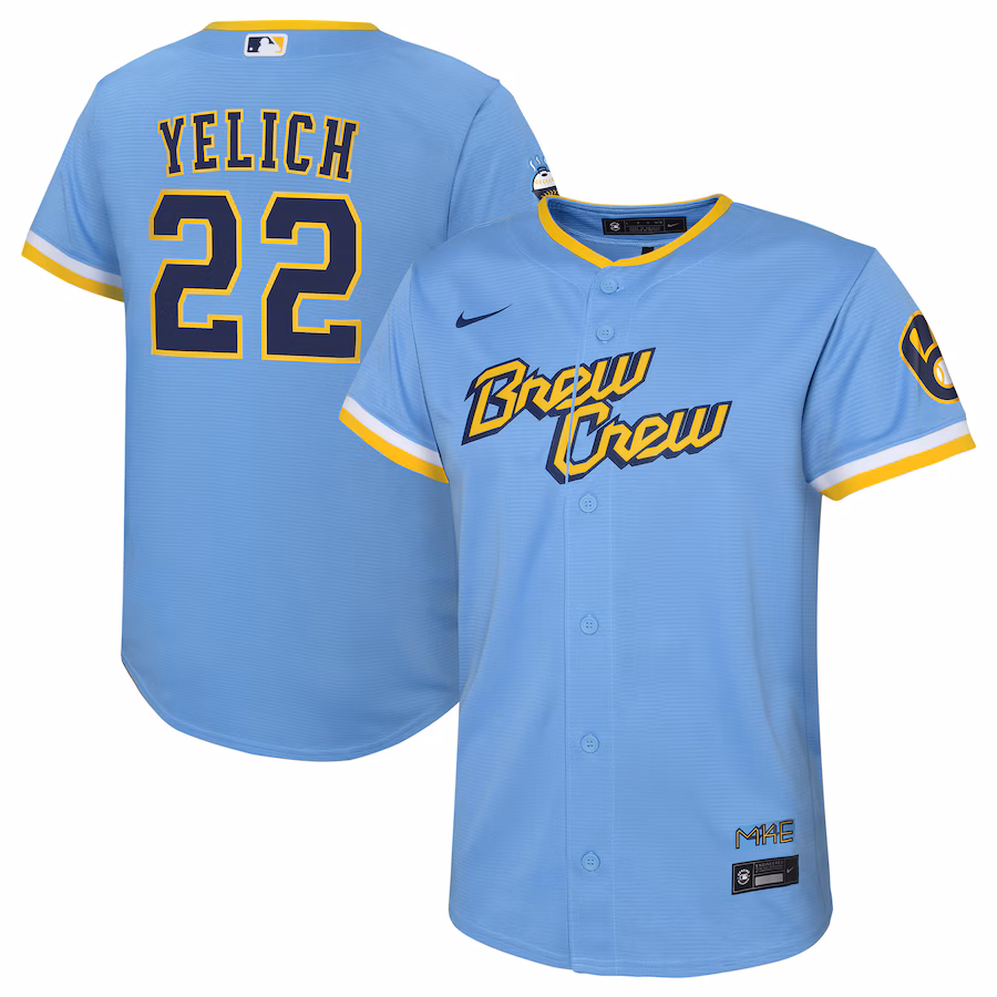 Toddler Milwaukee Brewers Christian Yelich Nike Powder Blue City Connect Replica Player Jersey