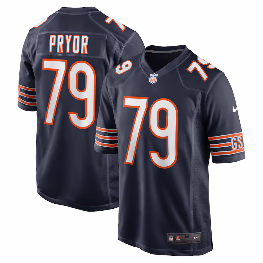 Men's Chicago Bears Matt Pryor Nike Navy Game Jersey