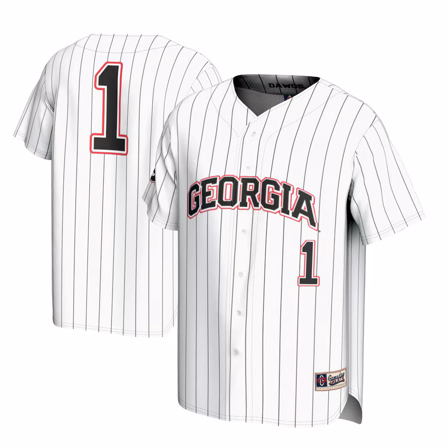 Youth GameDay Greats #1 White Georgia Bulldogs Lightweight Baseball Jersey