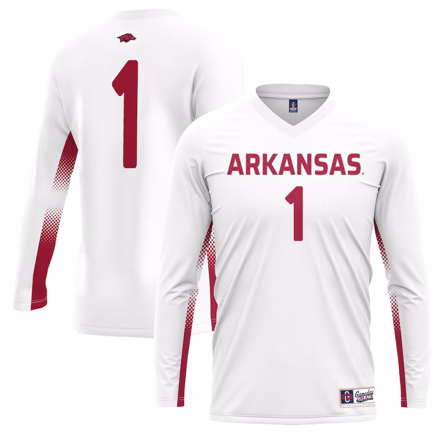 #1 Arkansas Razorbacks GameDay Greats Youth Lightweight Women's Volleyball Jersey - White