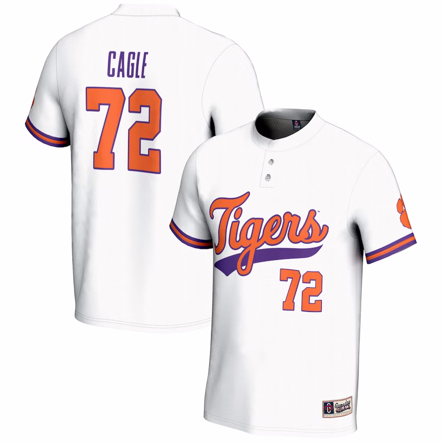 Valerie Cagle Clemson Tigers GameDay Greats Youth NIL Lightweight Softball Fashion Jersey - White