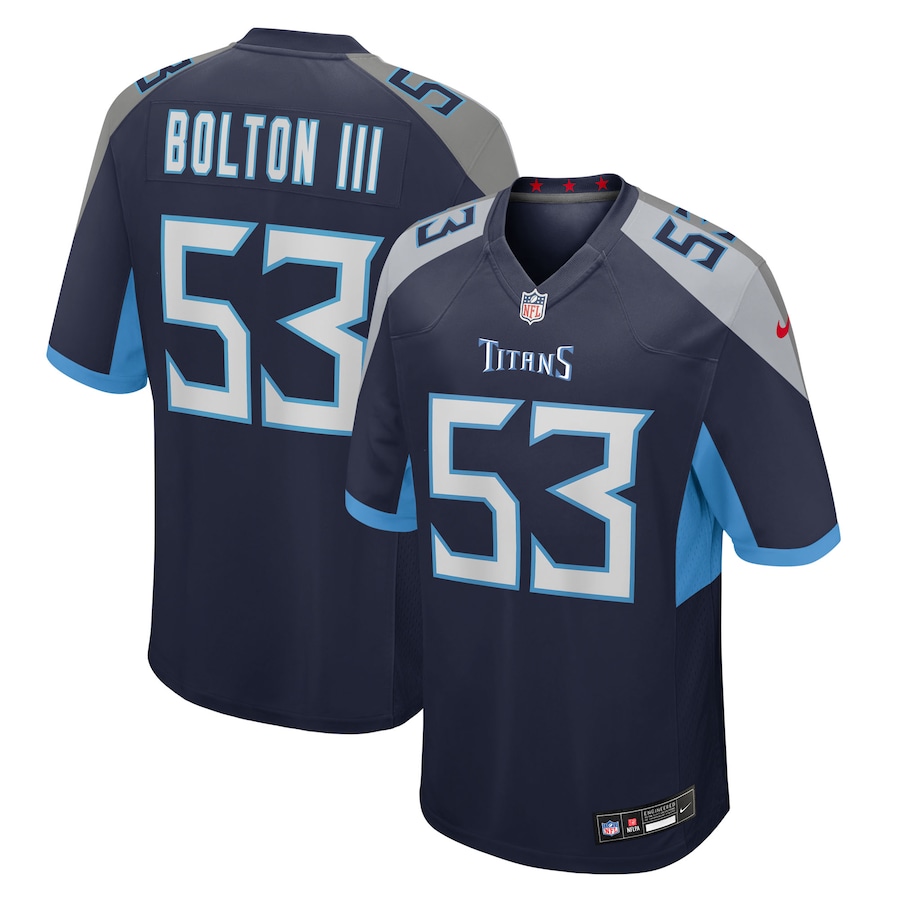 Men's Tennessee Titans Curtis Bolton III Nike Navy Team Game Jersey