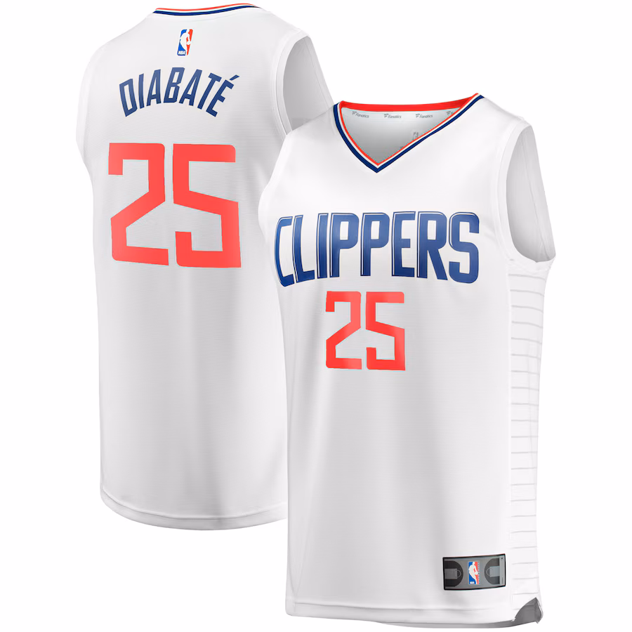 Men's LA Clippers Moussa Diabaté Fanatics White Fast Break Player Jersey - Association Edition