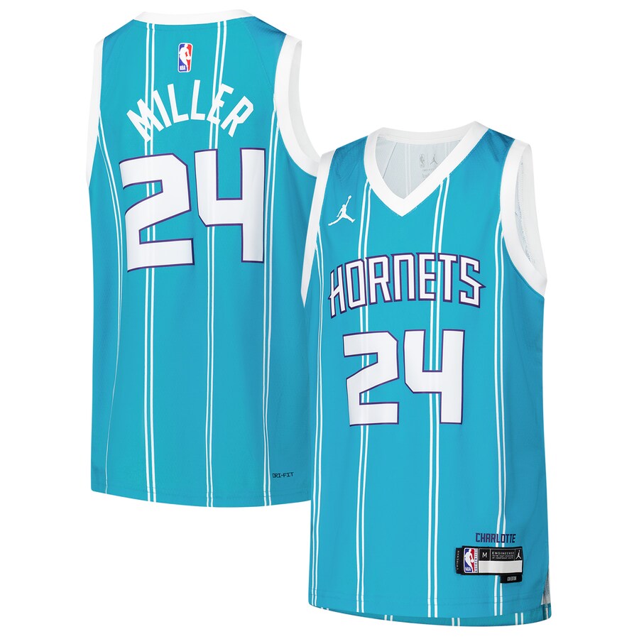 Youth Charlotte Hornets Brandon Miller Nike Teal Swingman Jersey - Icon Edition