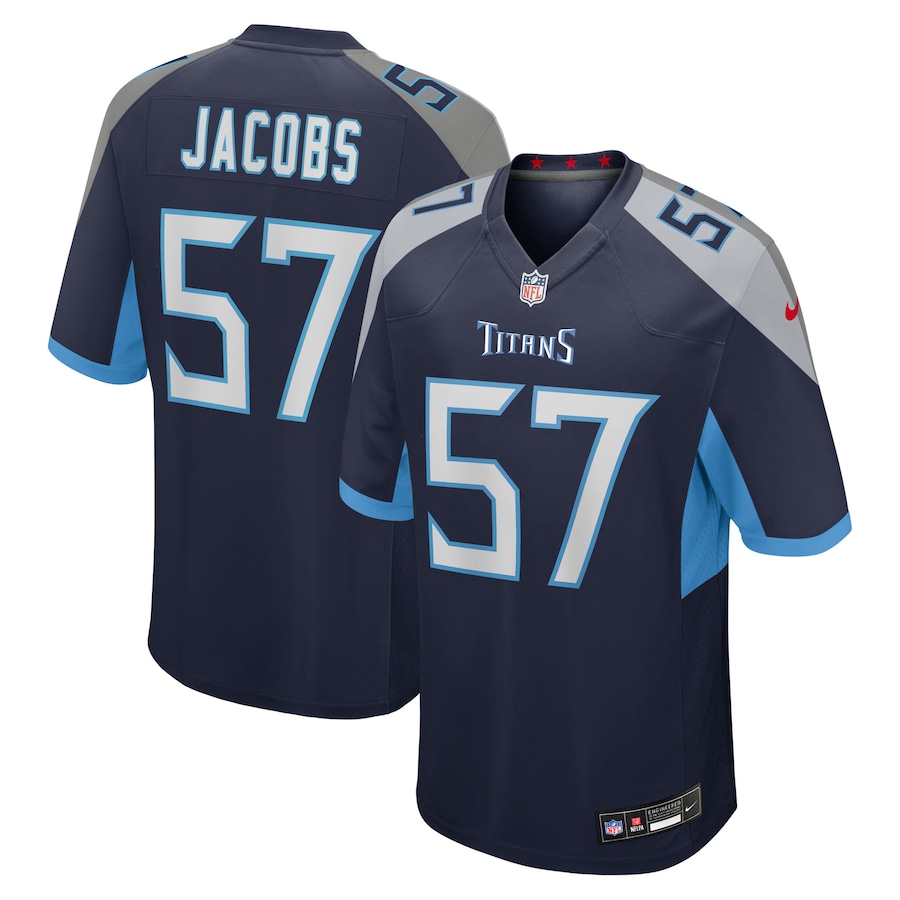 Men's Tennessee Titans Curtis Jacobs Nike Navy Team Game Jersey