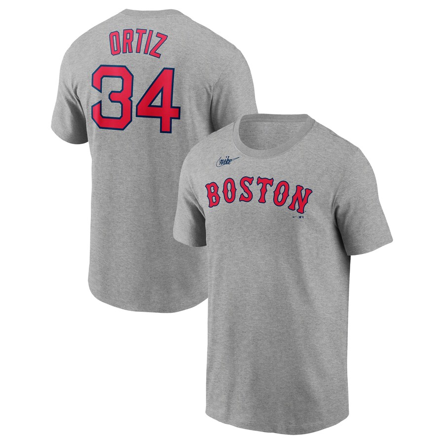 Men's Boston Red Sox David Ortiz Nike Heather Gray Name & Number T-Shirt