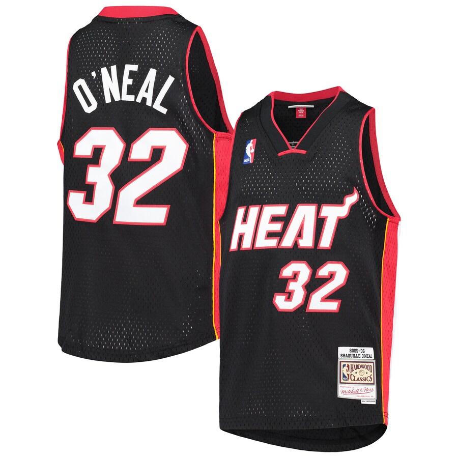 Youth Miami Heat Shaquille O'Neal Mitchell & Ness Black 2005-06 Hardwood Classics Swingman Jersey