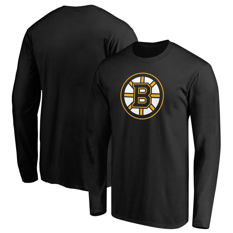Men's Boston Bruins Black Primary Logo Long Sleeve T-Shirt