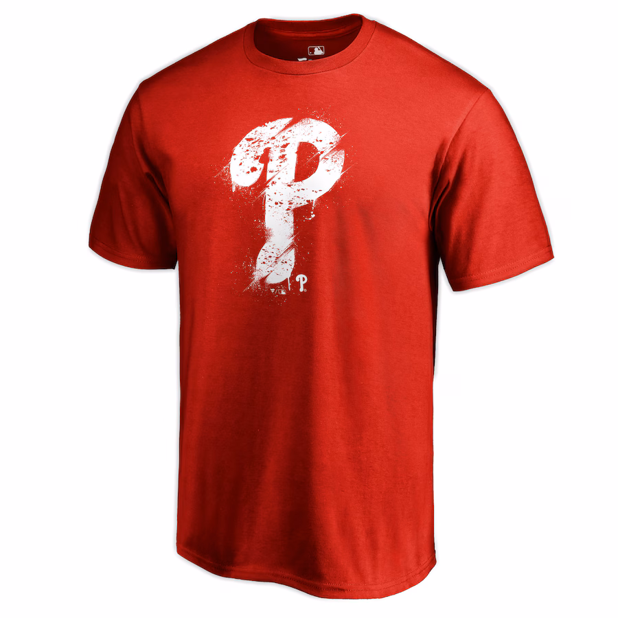 Men's Philadelphia Phillies Red Splatter Logo T-Shirt