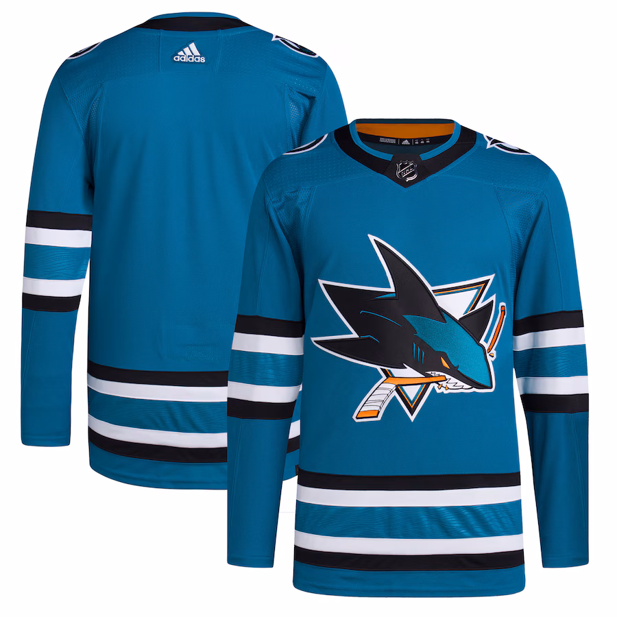 Men's San Jose Sharks adidas Teal Home Primegreen Authentic Jersey