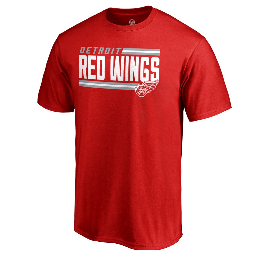 Men's Detroit Red Wings Red Iconic Collection On Side Stripe T-Shirt