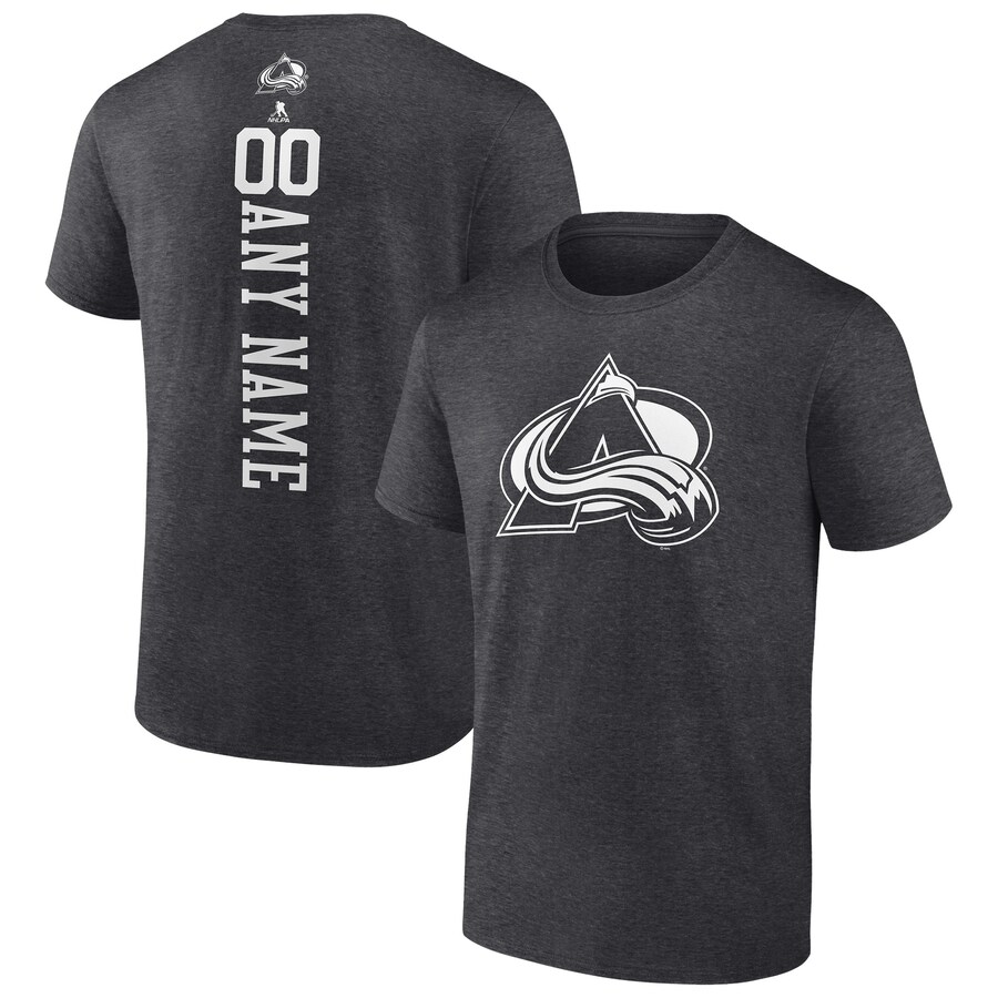 Men's Colorado Avalanche Heathered Charcoal Personalized One Color T-Shirt