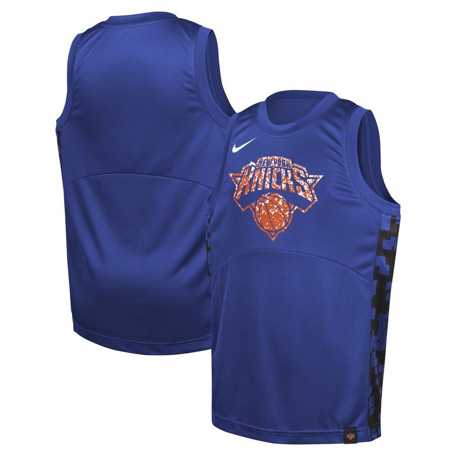 Youth New York Knicks  Nike Blue Courtside Starting Five Team Jersey