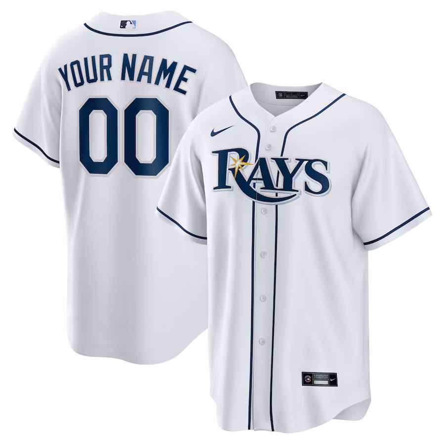 Men's Tampa Bay Rays Nike White Home Replica Custom Jersey