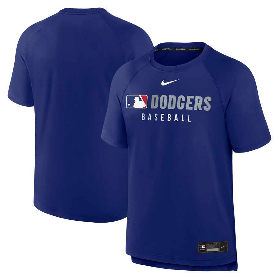 Men's Los Angeles Dodgers Nike Royal Authentic Collection Pregame Raglan Performance T-Shirt