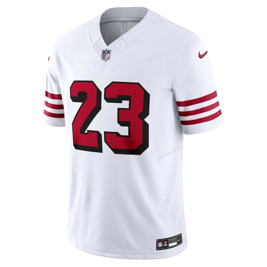 Men's San Francisco 49ers Christian McCaffrey Nike White Vapor F.U.S.E. Limited 2nd Alternate Jersey