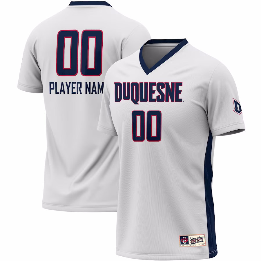 Duquesne Dukes GameDay Greats Unisex NIL Pick-A-Player Lightweight Soccer Jersey �?White