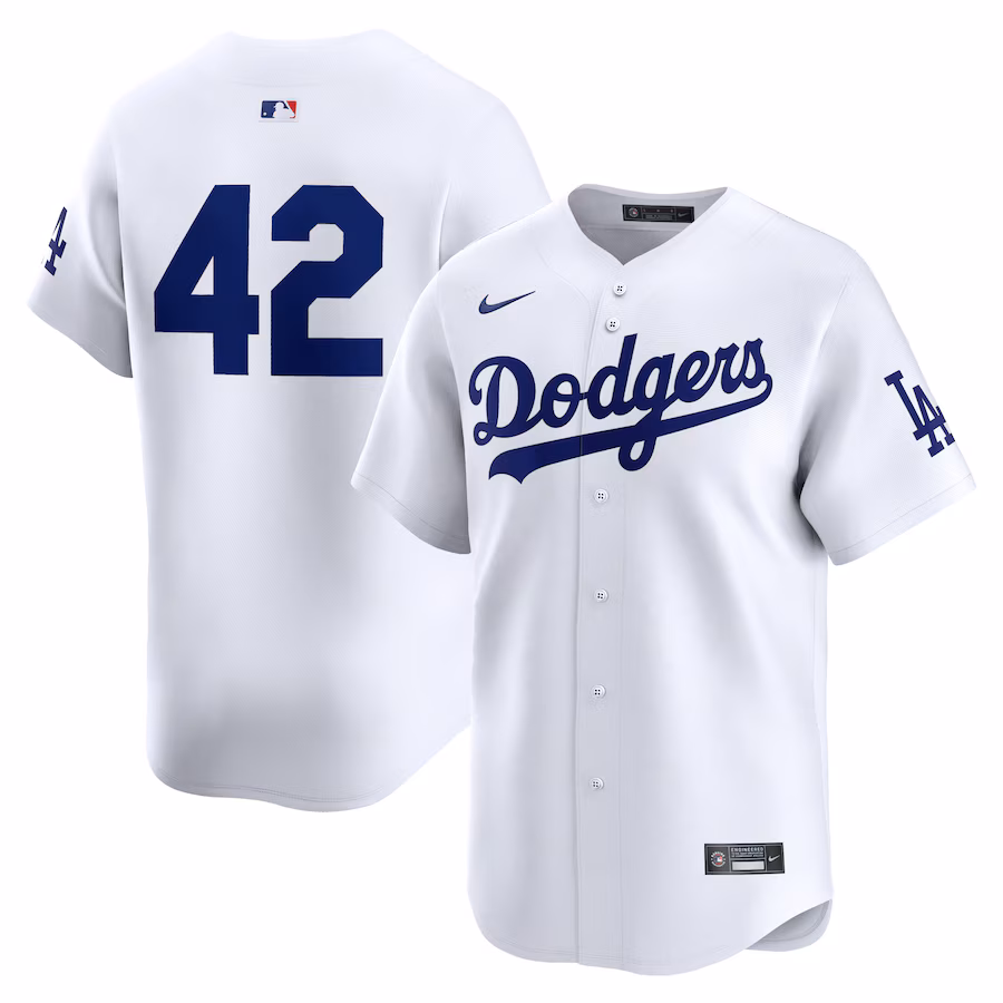 Men's Los Angeles Dodgers  Nike White 2024 Jackie Robinson Day Home Limited Jersey