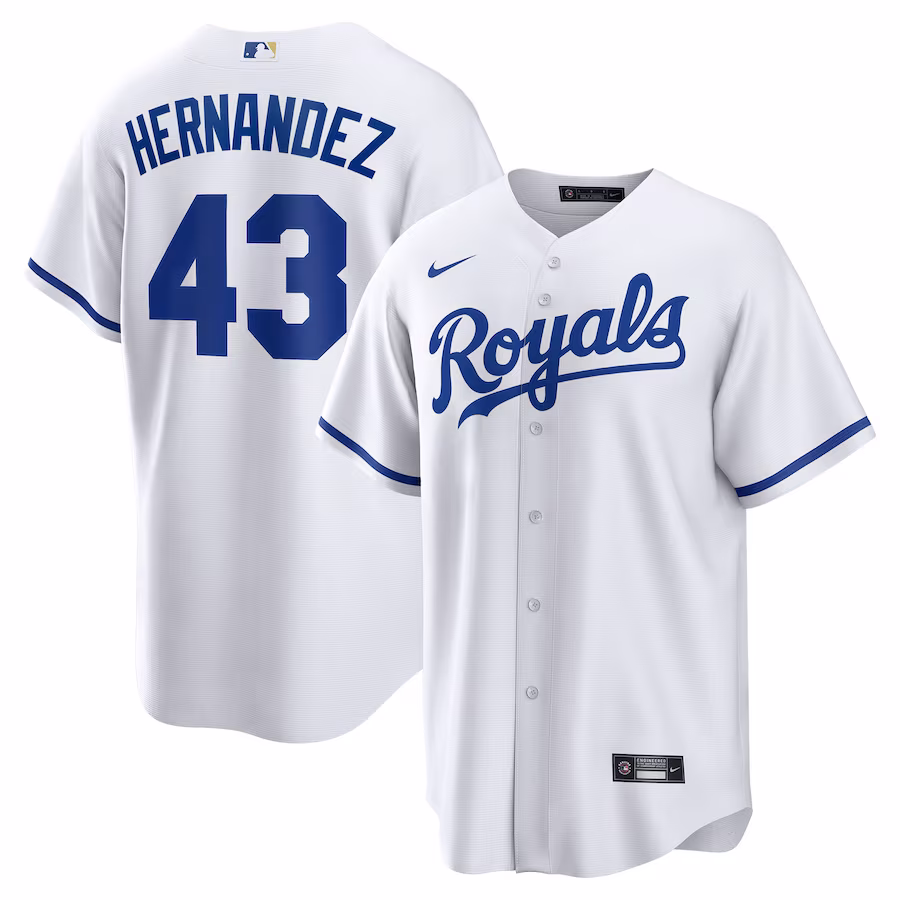 Men's Kansas City Royals Carlos Hernández Nike White Home  Replica Player Jersey