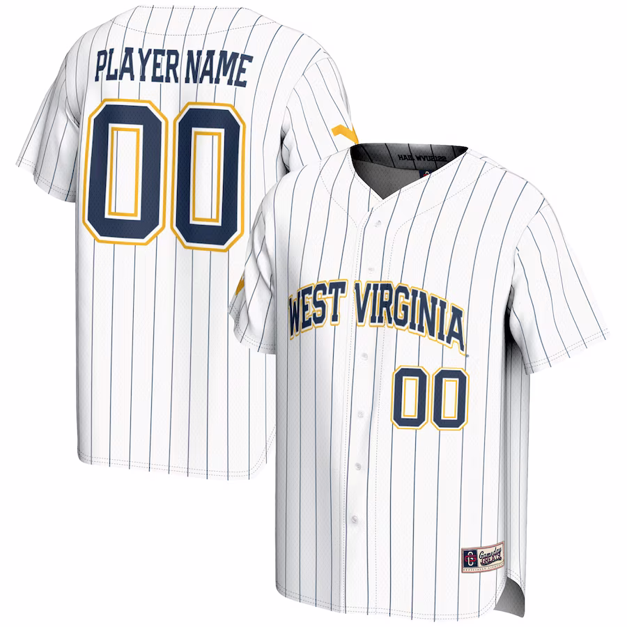 West Virginia Mountaineers GameDay Greats NIL Pick-A-Player Lightweight Baseball Jersey - White