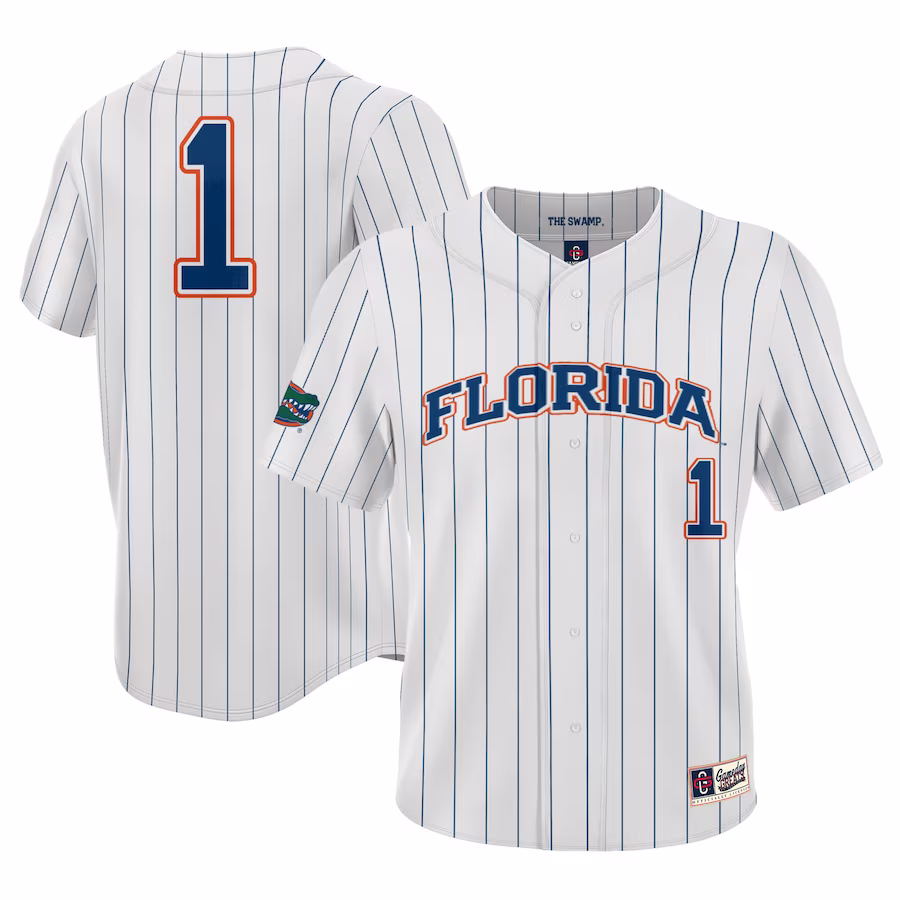 #1 Florida Gators GameDay Greats Lightweight Baseball Jersey - White