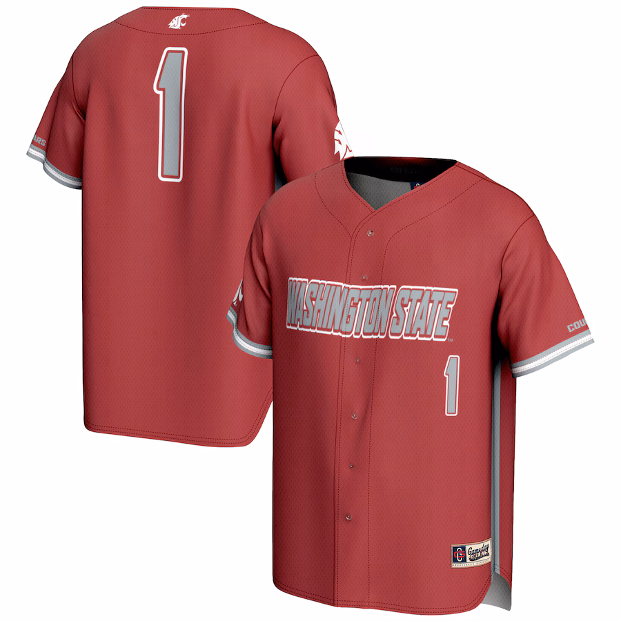 Youth GameDay Greats #1 Crimson Washington State Cougars Lightweight Baseball Jersey
