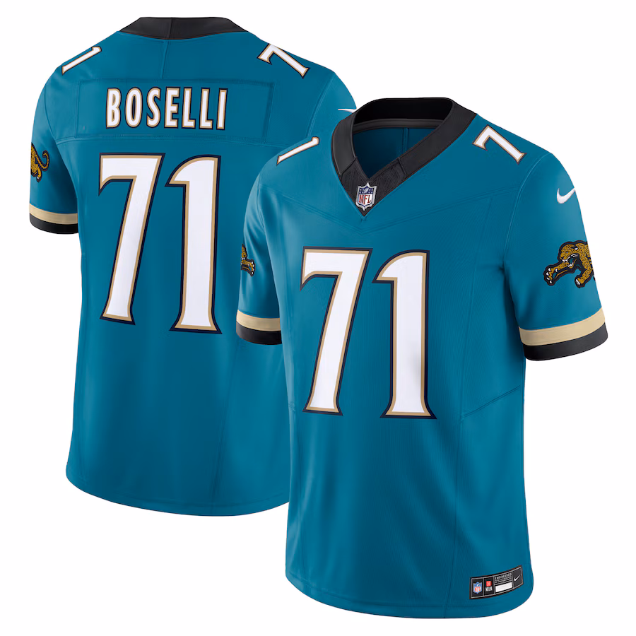 Men's Jacksonville Jaguars Tony Boselli Nike Teal Prowler Throwback Vapor F.U.S.E. Limited Retired Player Jersey