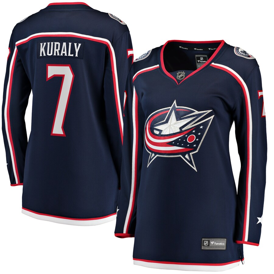 Women's Columbus Blue Jackets Sean Kuraly Fanatics Branded Navy Home Breakaway Player Jersey