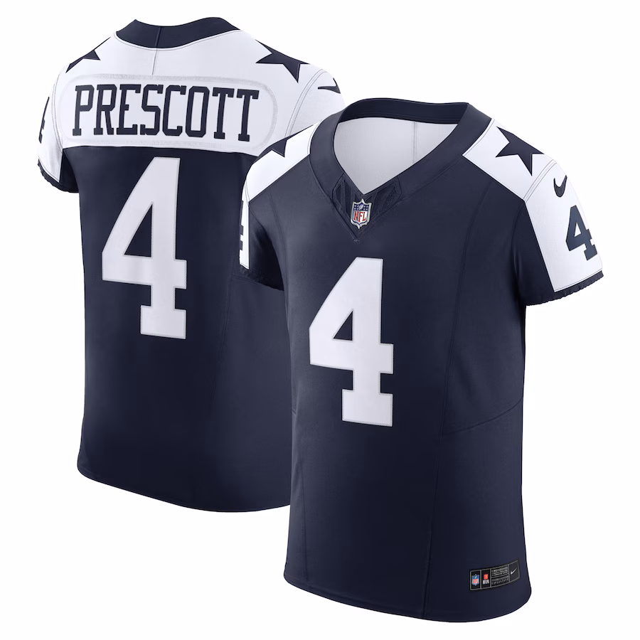 Men's Dallas Cowboys Dak Prescott Nike Navy Alternate Vapor F.U.S.E. Elite Jersey