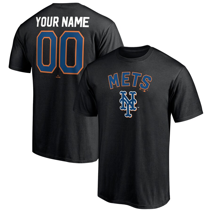 Men's New York Mets Black Cooperstown Winning Streak Alternate Personalized Name & Number T-Shirt
