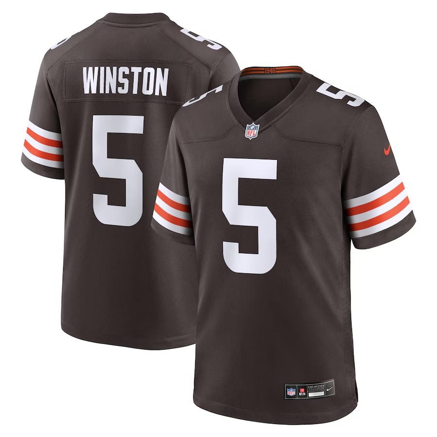 Men's Cleveland Browns Jameis Winston Nike Brown Team Game Jersey