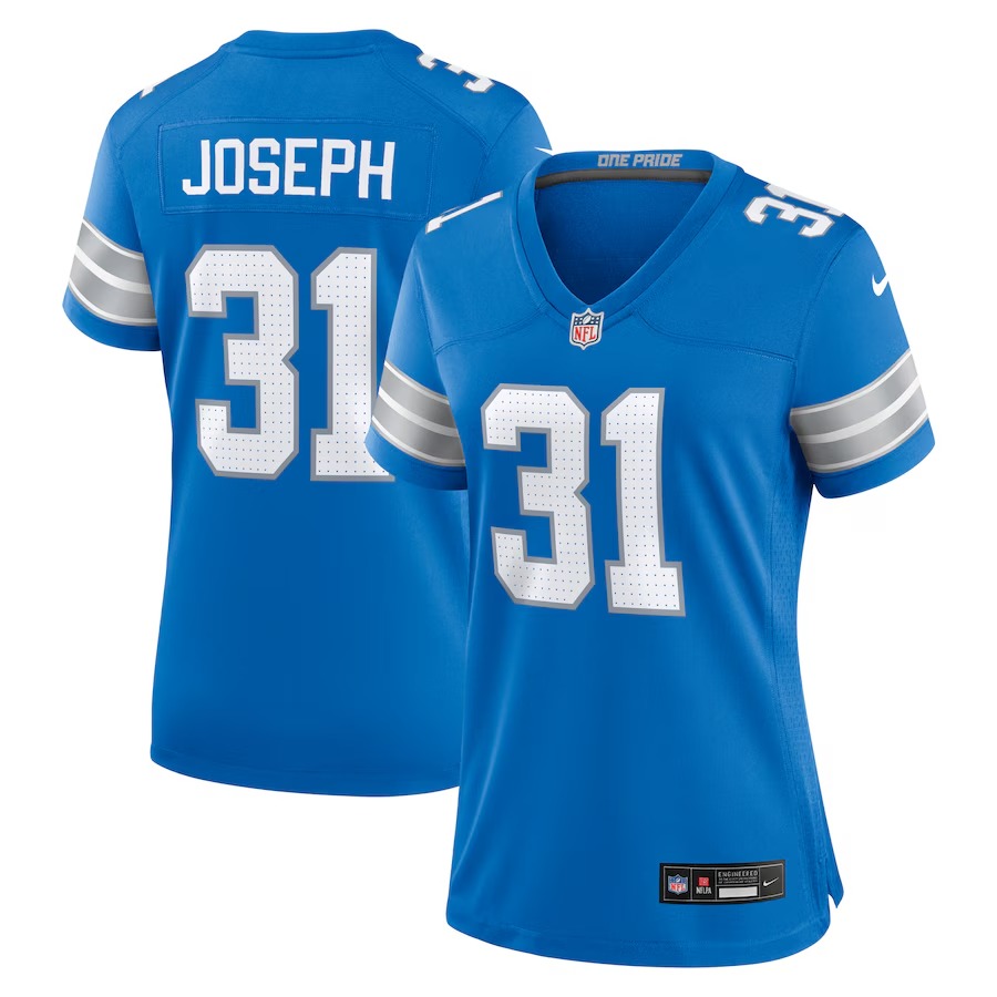 Women's Detroit Lions Kerby Joseph Nike  Blue Team Game Jersey