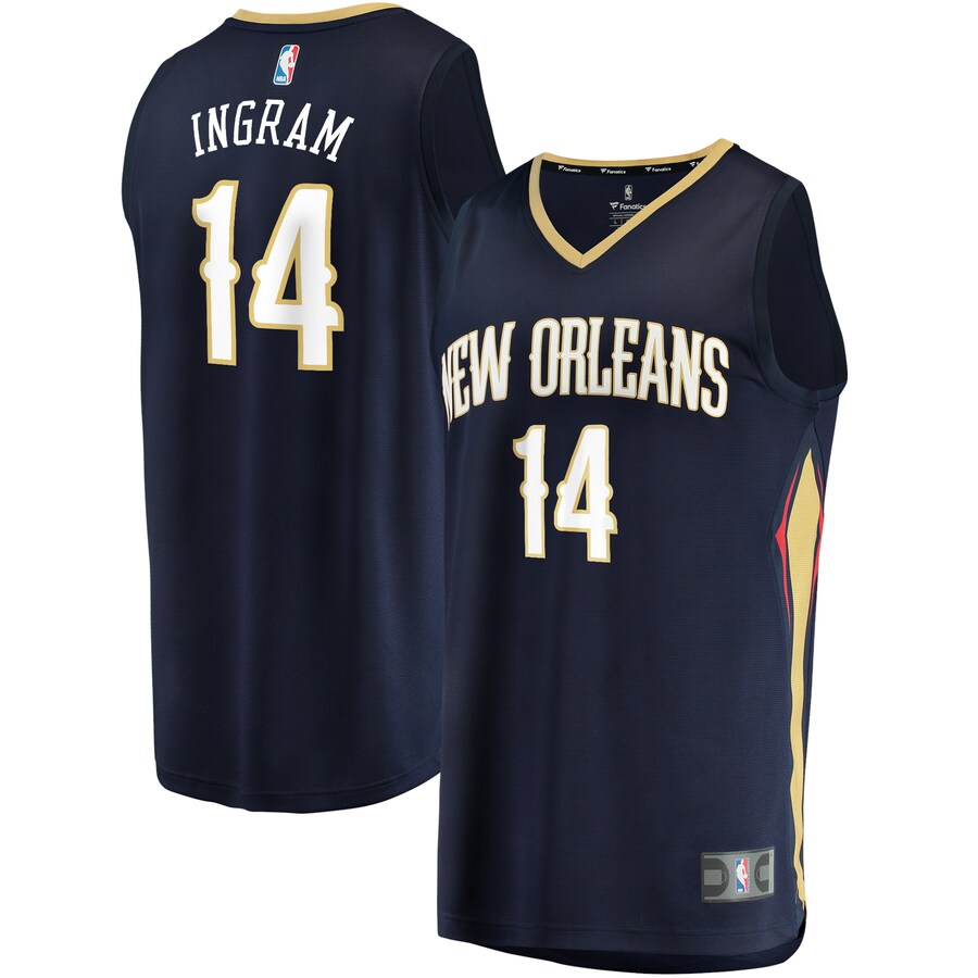 Men's New Orleans Pelicans Brandon Ingram Fanatics Navy 2020/21 Fast Break Replica Player Jersey - Icon Edition