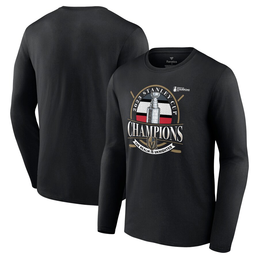 Men's Vegas Golden Knights Fanatics Black 2023 Stanley Cup Champions Rally Cry Long Sleeve T-Shirt