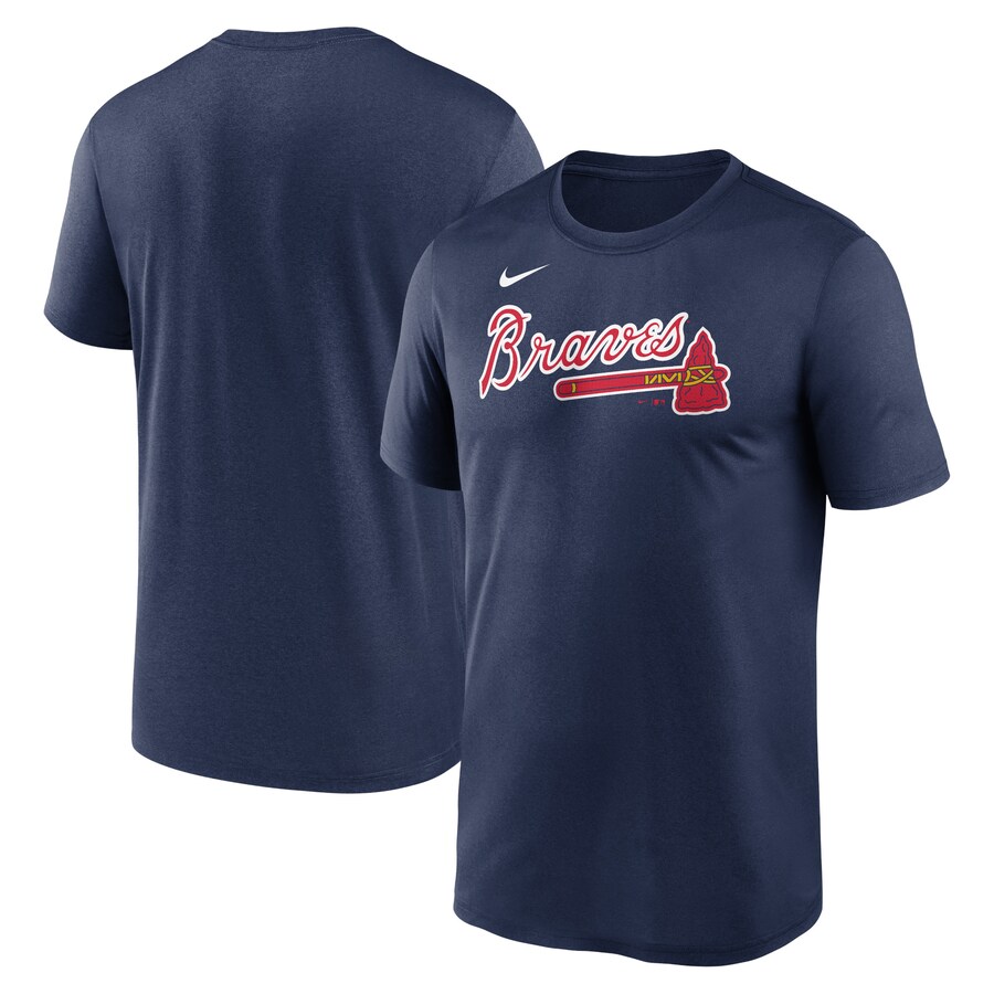 Men's Atlanta Braves Nike Navy Legend Fuse Wordmark T-Shirt