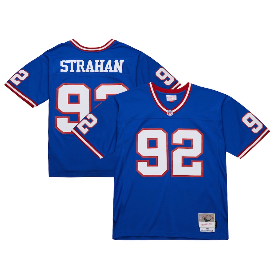 Men's New York Giants Michael Strahan Mitchell & Ness Royal 1993 Legacy Replica Jersey