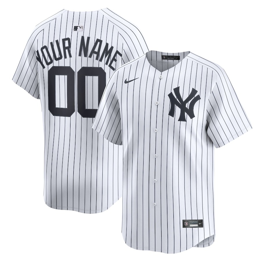 Men's New York Yankees Nike White Home Limited Custom Jersey