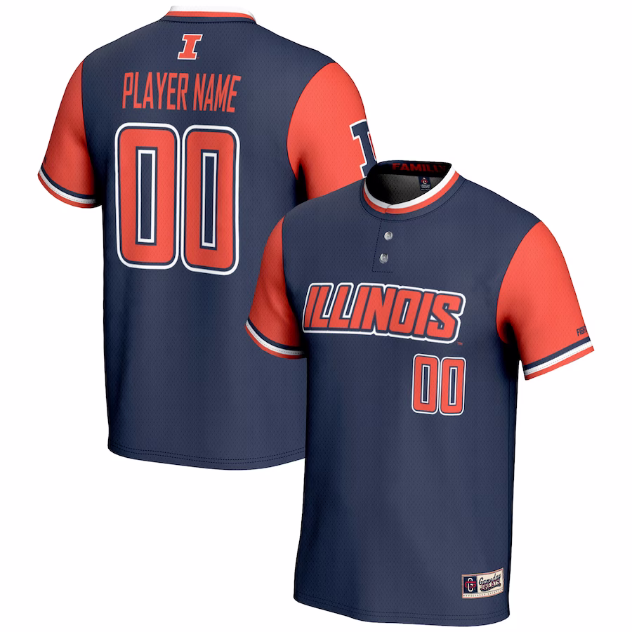 Illinois Fighting Illini GameDay Greats Youth NIL Pick-A-Player Lightweight Softball Jersey - Navy