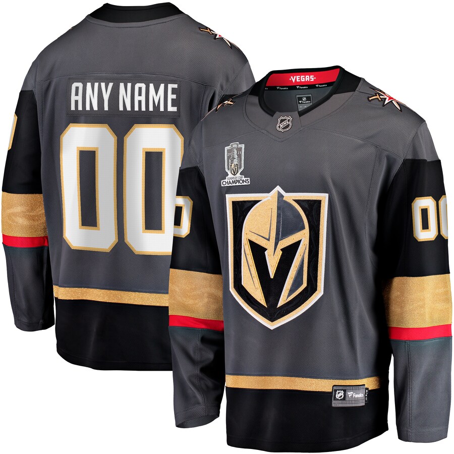 Men's Vegas Golden Knights  Fanatics Branded Black 2023 Stanley Cup Champions Alternate Breakaway Custom Jersey