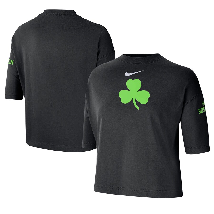 Women's Boston Celtics Nike Black 2024/25 City Edition Courtside Boxy T-Shirt