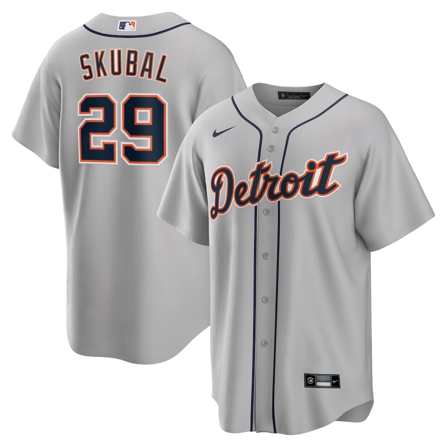Men's Detroit Tigers Tarik Skubal Nike Gray Road Replica Jersey
