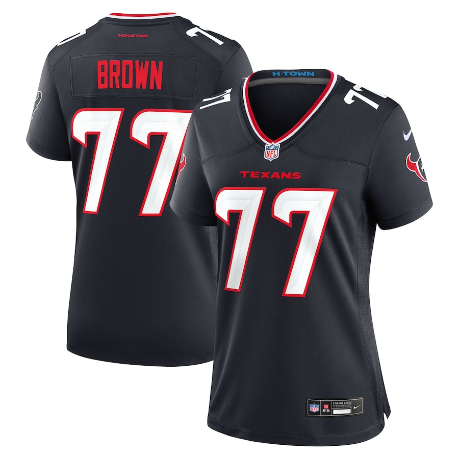 Women's Houston Texans Trenton Brown Nike Navy Team Game Jersey
