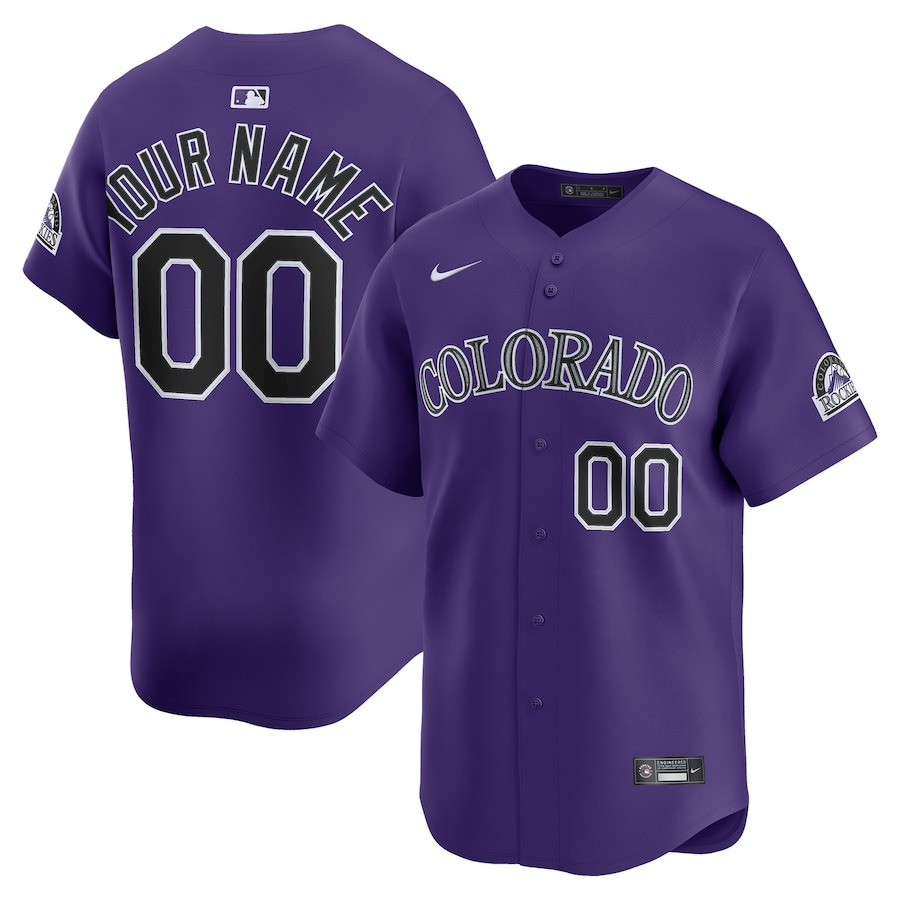 Men's Colorado Rockies  Nike Purple  Alternate Limited Custom Jersey