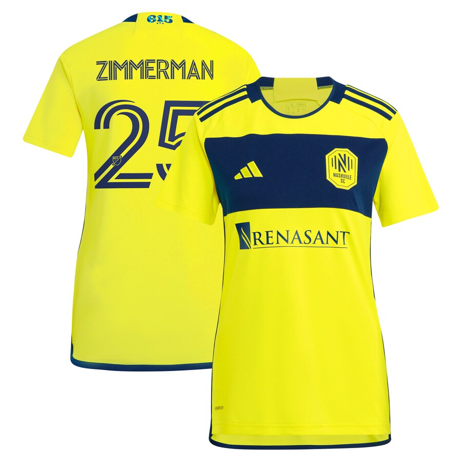 Women's Nashville SC Walker Zimmerman adidas Yellow 2024 The 615 Kit Replica Player Jersey
