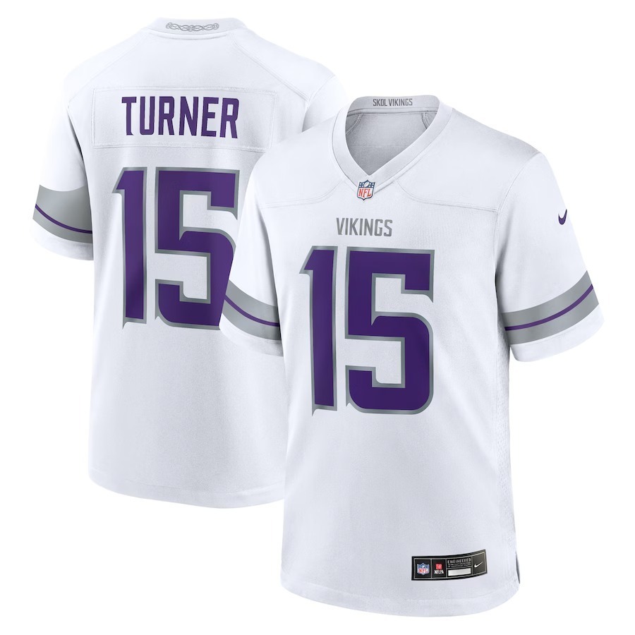 Men's Minnesota Vikings Dallas Turner Nike White Alternate Game Player Jersey