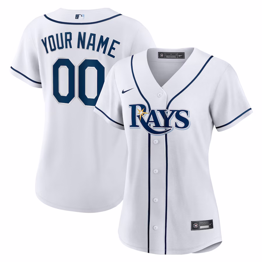 Women's Tampa Bay Rays Nike White Home Replica Custom Jersey